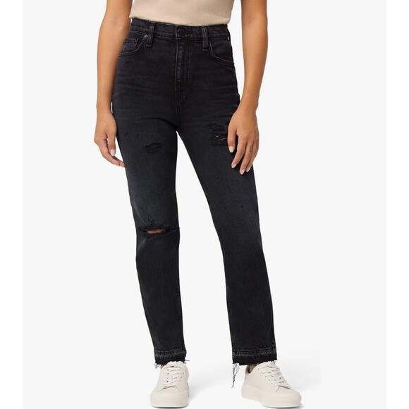 HUDSON Women Harlow Cigarette Jeans 32 US 14 Black Dark Lovely High-Rise NWOT - Picture 1 of 11